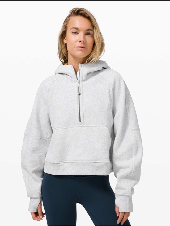 lululemon athletica Tops - Lululemon Scuba Oversized 1/2 Zip Hoodie - Heathered Light Grey
